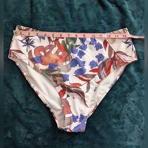 Floral Print Women's Size 0XL High Waisted Bikini Bottom